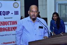 Prof. Sanjay Srivasatsva , Dean Academics addressing Students during Orientation Program ,Induction 2019 
